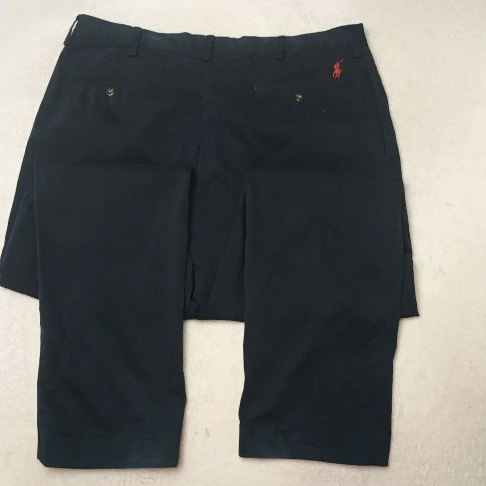 Polo Ralph Lauren Pants Men 36x34 Blue Pleated Ethan Chino Classic Logo School